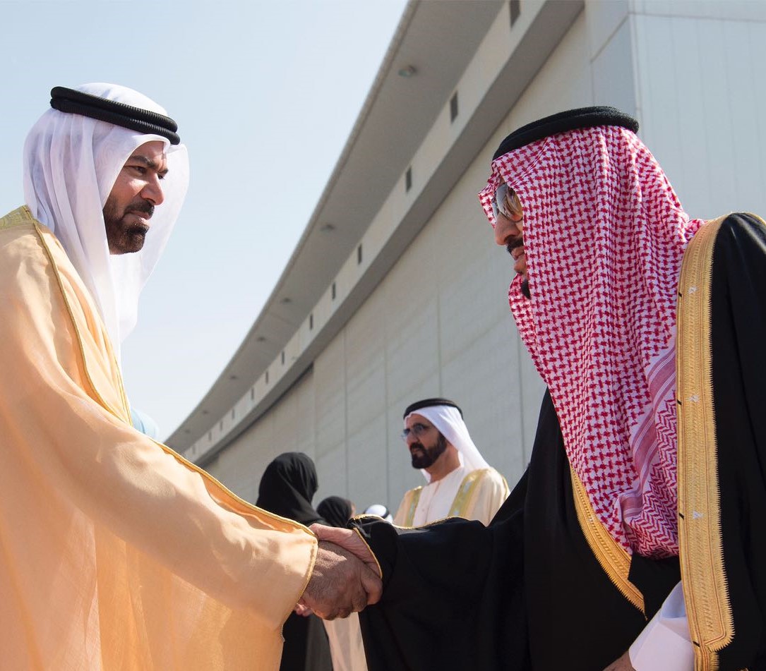 Mohammad bin Abdullah Al Gergawi and Custodian of the Two Holy Mosques King Salman bin Abdulaziz Al Saud of Saudi Arabia in December 2016