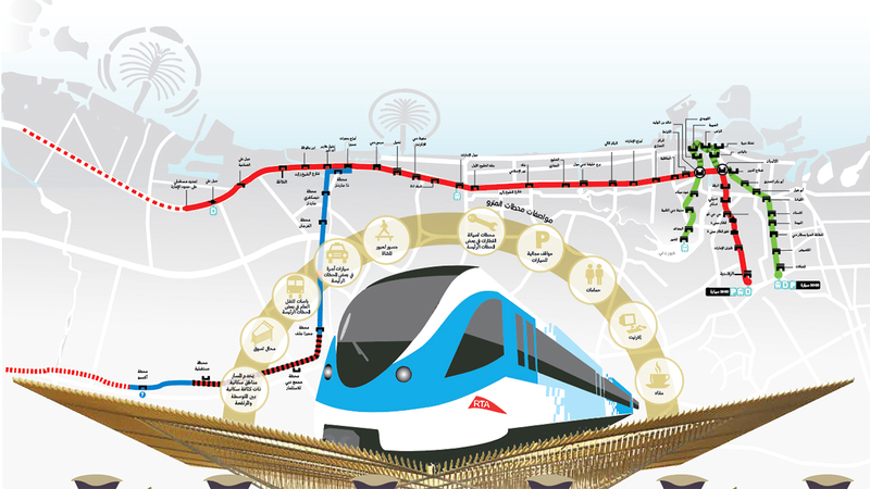 غرافيك.. 80 مليون ساعة عمل أنجزت مسار مترو دبي 2020